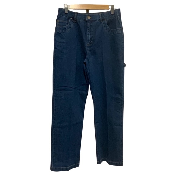 Erika Dark Blue Jeans w/Rhinestone Button - Picture 1 of 5